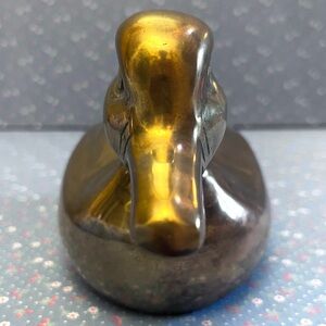 ⭐️⭐️Hand Crafted Vintage Solid Brass Duck Figurine Door Stop Aged Patina 9"
